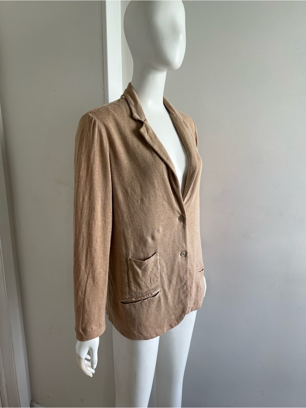 Majestic Filatures Stretch 100% Linen Blazer Moccha Beige Sz 3 / Medium Jacket - Picture 3 of 11